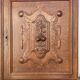Pair of old carved wooden door panels Bas relief (oak)