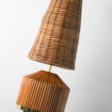 Lampe de table en osier de style moderne du milieu du siècle