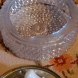 Set of 2 Erco ceiling lights from the 60s in diamond-tipped glass Diameter 35cm