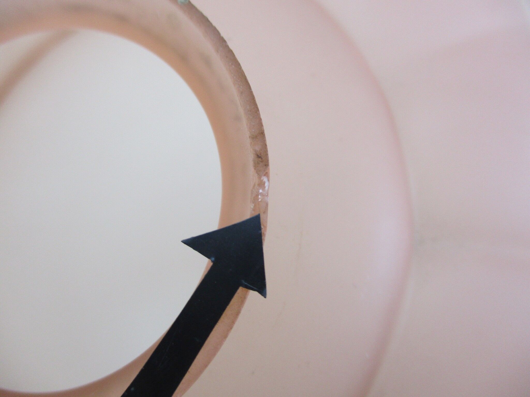 Suspension art deco lampshade pink glass paste