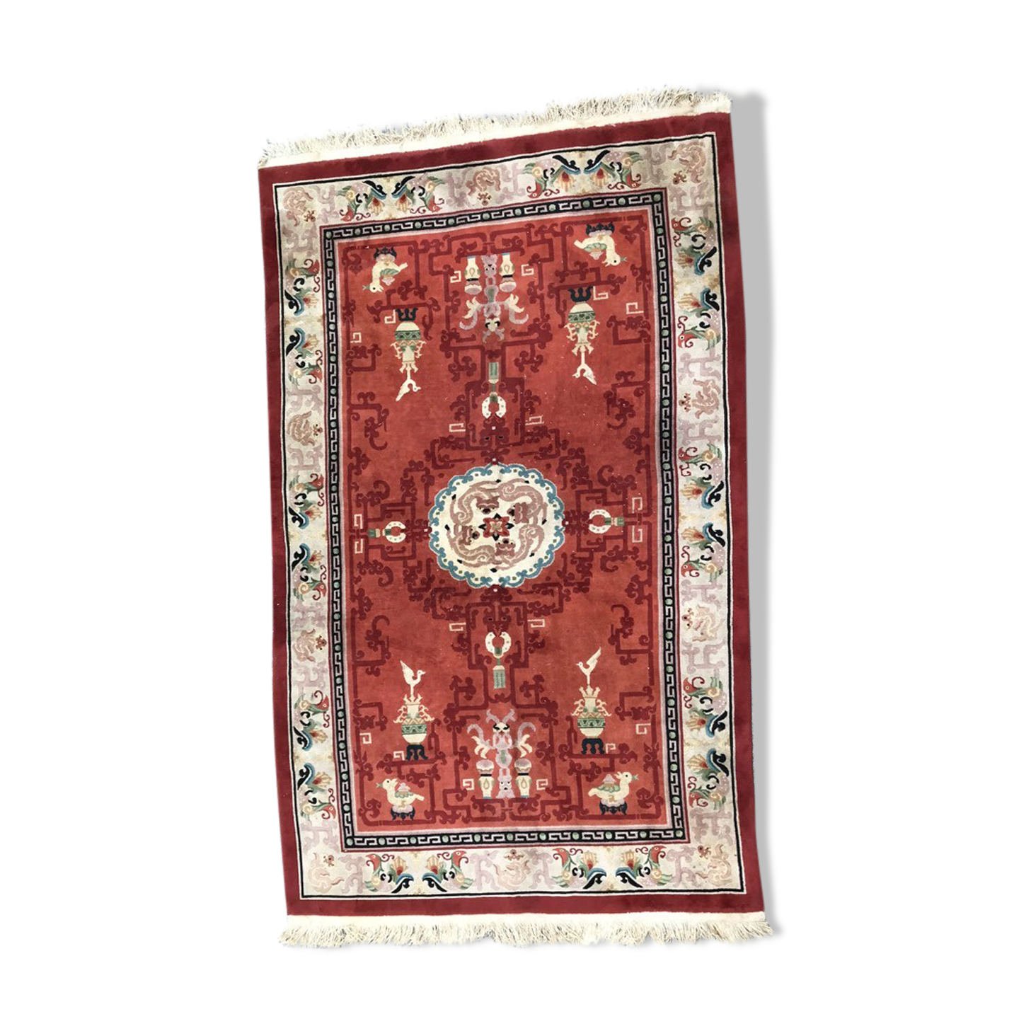 Old Chinese  wool rug 154 x 254 cm