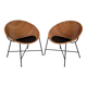 Pair of Rattan Lounge Chairs, Italy, 1970s
