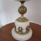 Grande lampe ancienne en albâtre et bronze