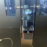 Veca Fontana Arte Italy Blue Vintage 70s Chandelier Transformed Lamp