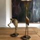 Vintage brass heron duo