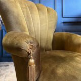 Pair of velvet Napoleon III style armchairs