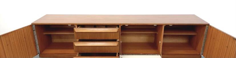 Vintage Scandinavian sideboard, Sleigh sideboard