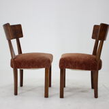 1930s art deco dining chairs in walnut, czechoslovakia