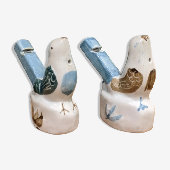 Couple of vintage ceramic whistling birds (water whistles). In perfect condition.