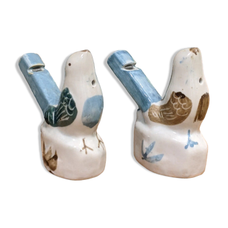 Couple of vintage ceramic whistling birds (water whistles). In perfect condition.