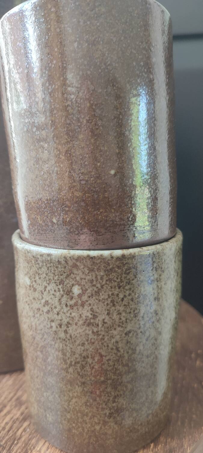 Ceramic workshop service in stoneware signed by karoly balogh.