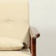 Vintage dark wood beige bouclé armchair by Z.Baczyk 1965
