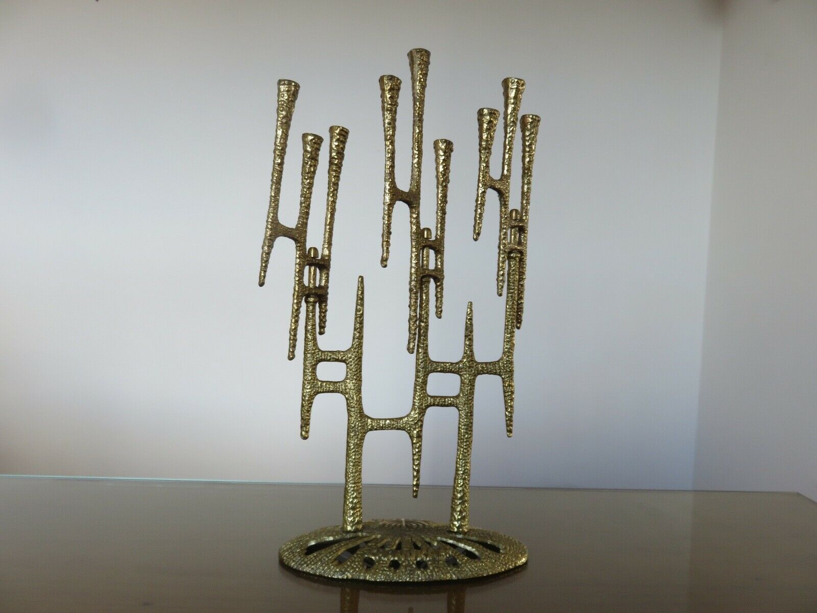 Brutal brass candlestick 9 70s candles