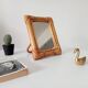 Vintage 1970s rattan tabletop mirror