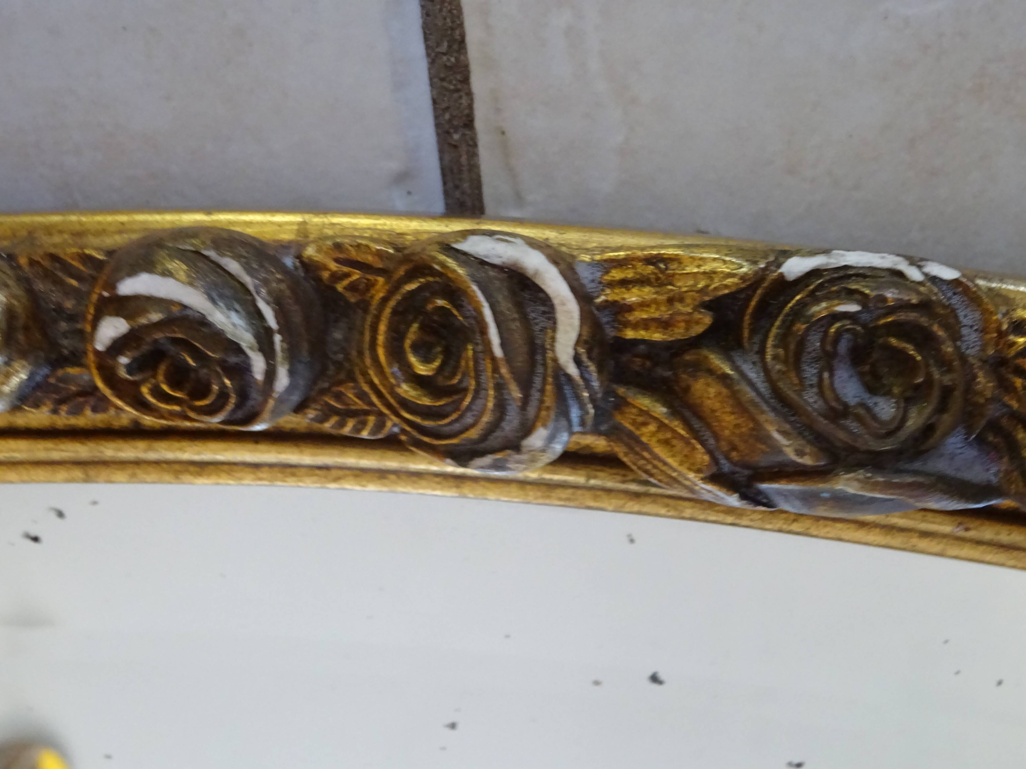 large old oval golden mirror 84x51cm