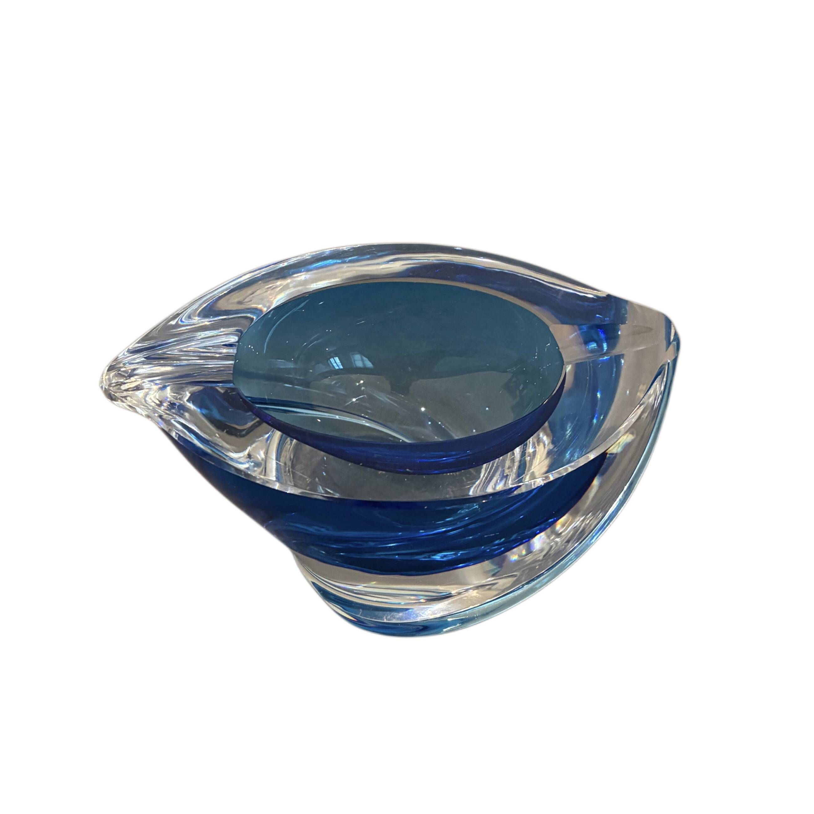 Val-saint-lambert, bowl or ashtray in cut crystal, around 1960