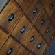 French fruitwood apothecary cabinet, ca 1950s