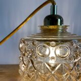 Vintage tulip lamp in amber glass