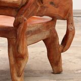Robust armchair made of recycled wood