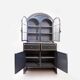 Double-bodied lacquered grey wooden sideboard - one pair available (B)