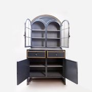Double-bodied lacquered grey wooden sideboard - one pair available (B)