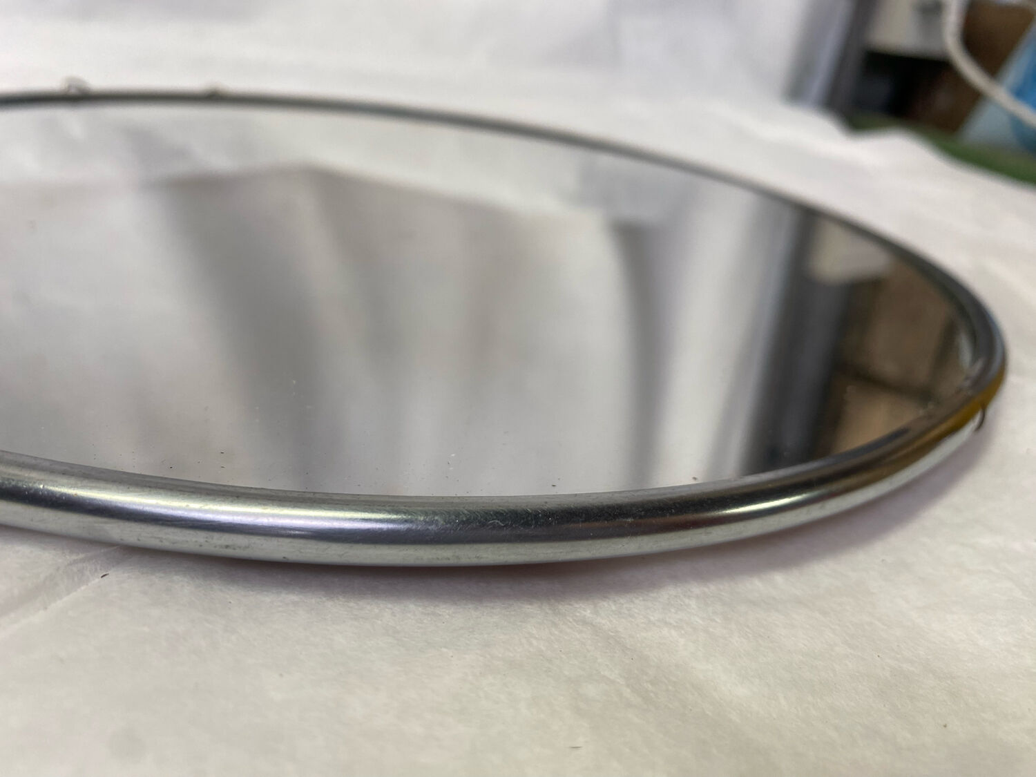 Round vintage barber mirror