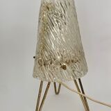Lampe de table en verre glacé par J.T. Kalmar, Autriche