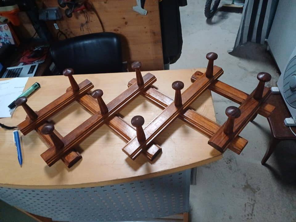 Vintage accordion coat rack