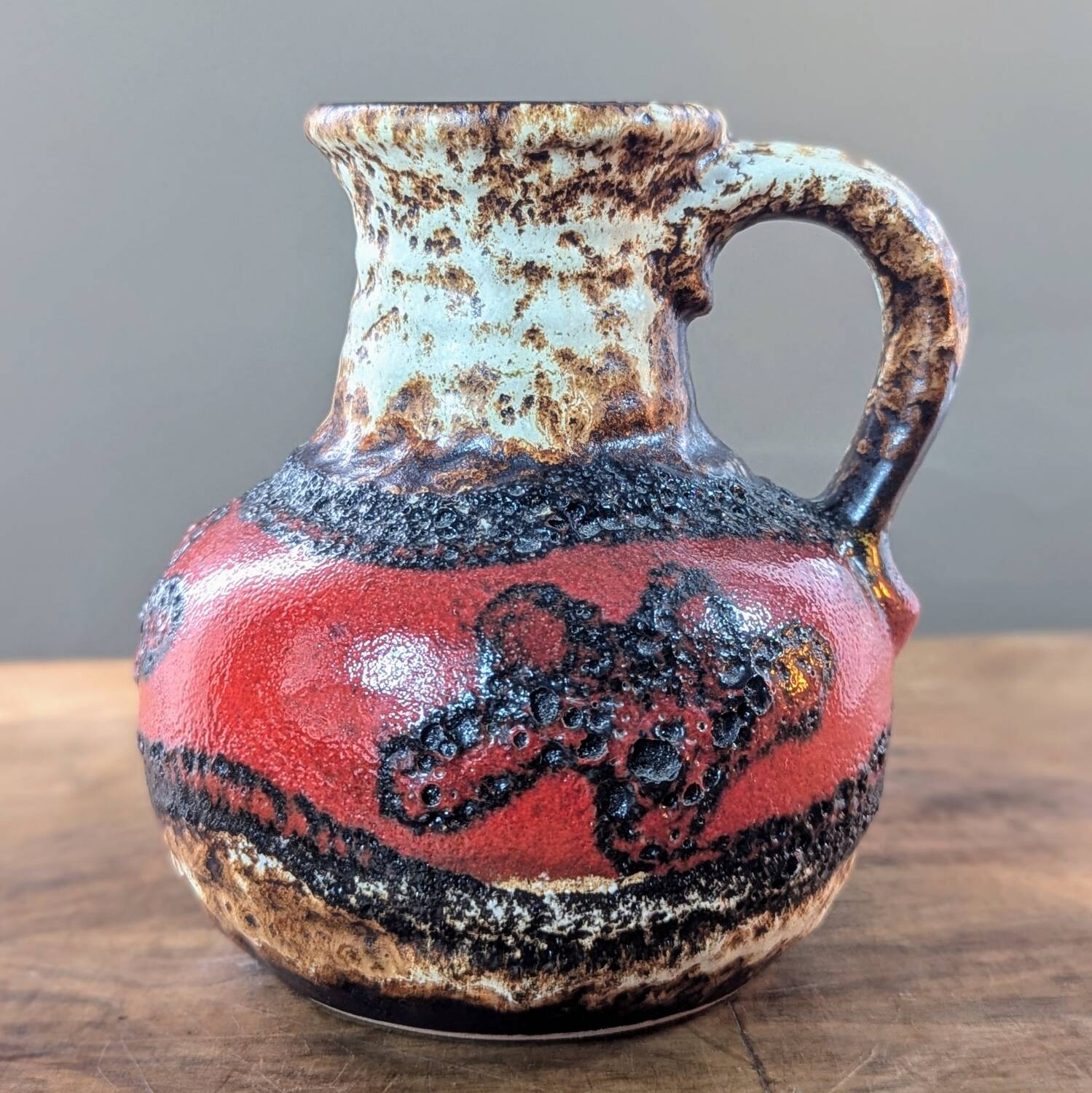 Vase West Germany Bay 631-14, cruche Fat Lava vintage