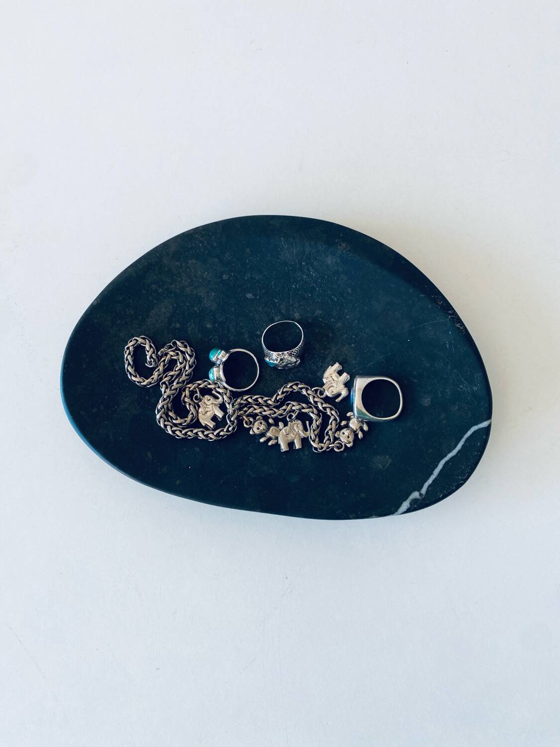 Black Fossil Marble Bowl