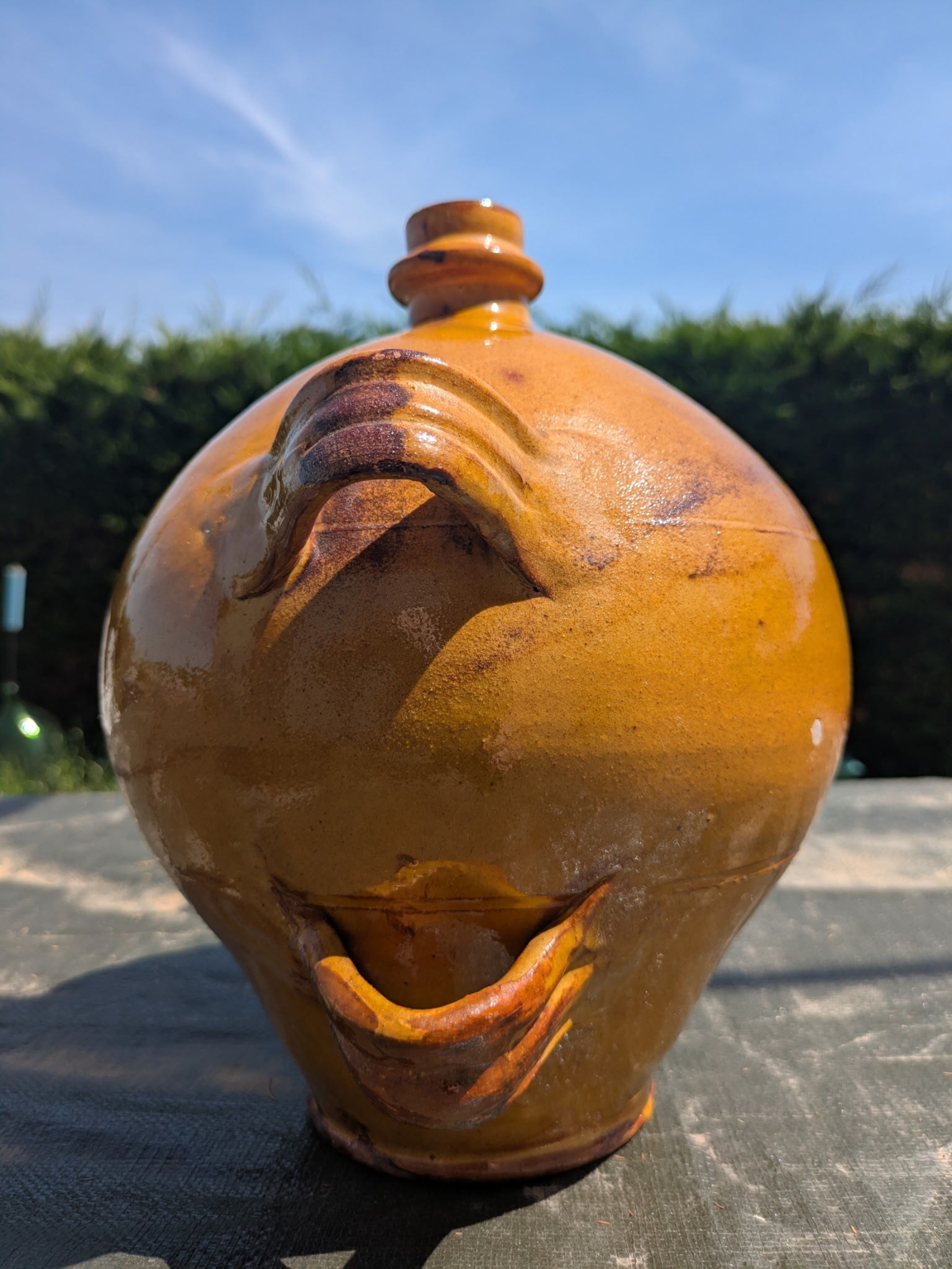 Olive oil cruet.