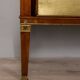 Buffet vintage années 40 en bois bas-reliefs en laiton et marbre design italien
