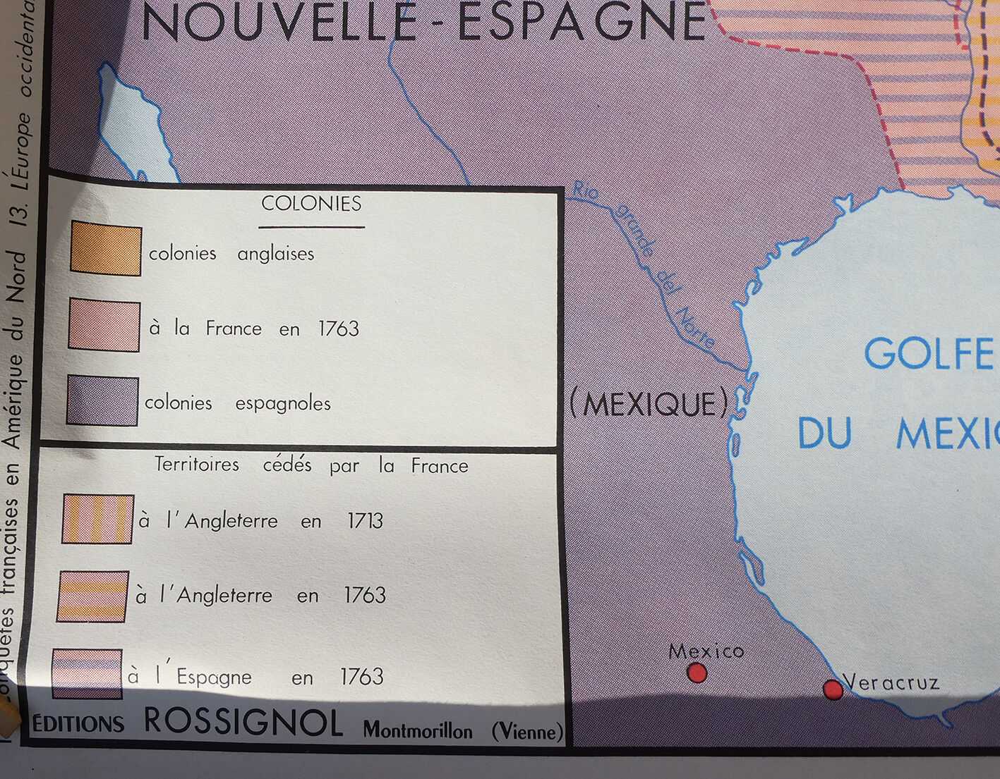 Rossignol map, school poster No. 13 of Western Europe from 1610 to 1715