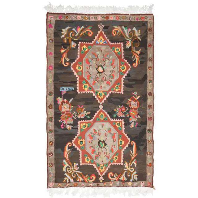 Vintage Turkish Oushak Handmade Wool Cotton Orange Area Rug 187x310