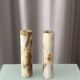 Vintage Alabaster Bud Vases / Candlesticks – Pair – Italian Stone – 20 cm