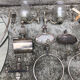 Silver metal bathroom set