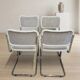 Set of 4 Marcel Breuer tubular chairs, mid-century modern Bauhaus chrome cantilever dining chairs, 20th century