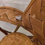 Armchair made from woven chestnut slats, called Le Corbusier