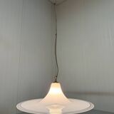 Large white glass hanging lamp by Vistosi, Italy