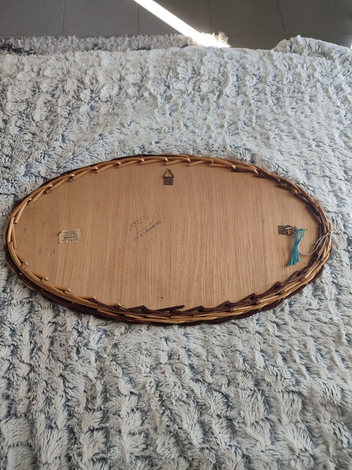 Vintage rattan mirror breuillot