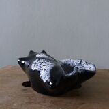 Black ceramic and foam shell ashtray