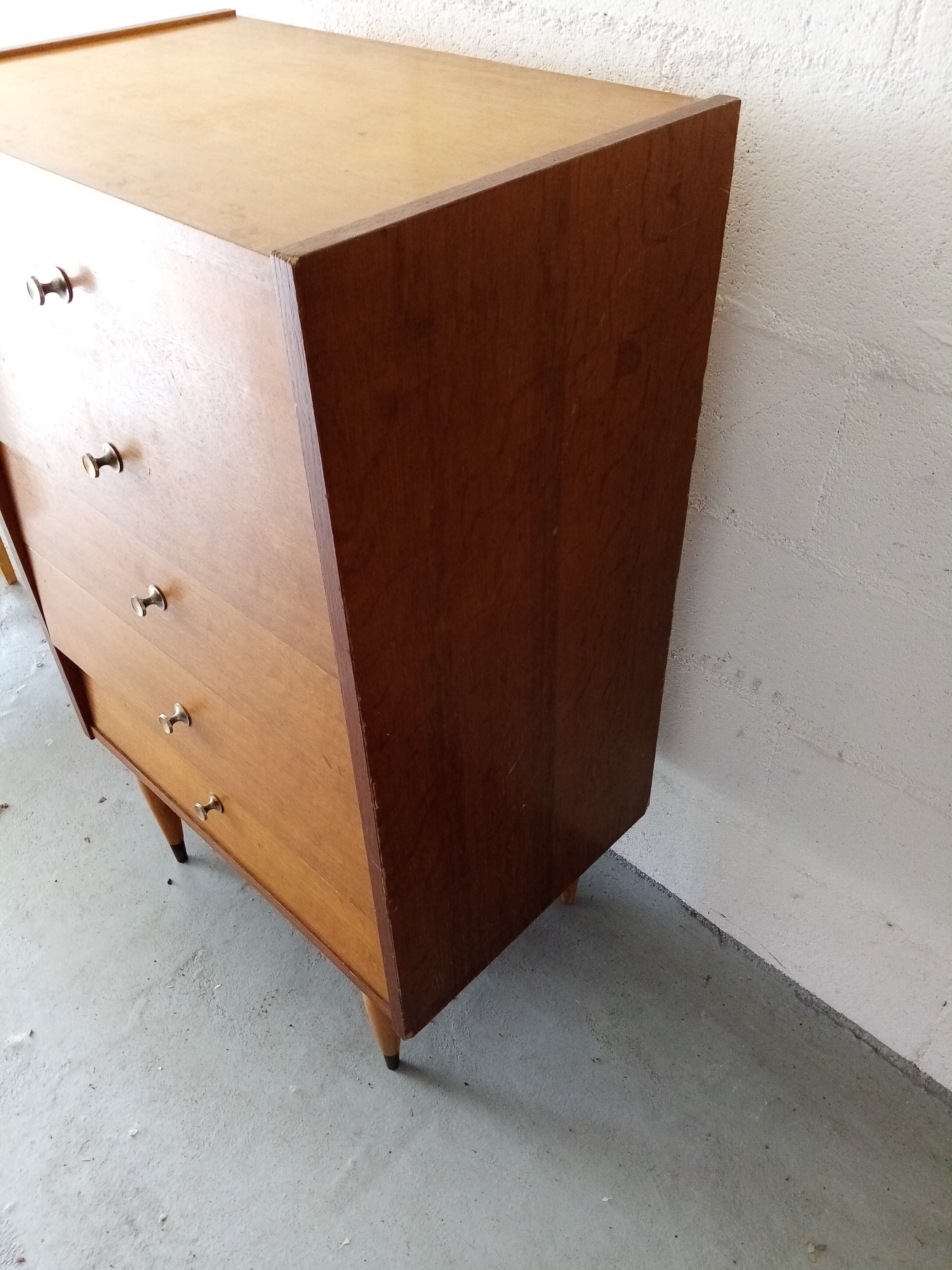 Vintage chest of drawers compass feet