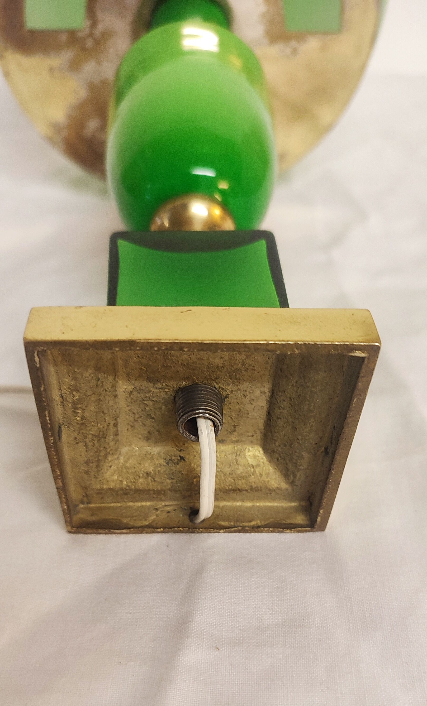 Glass and bronze table lamp, Spain, 1950