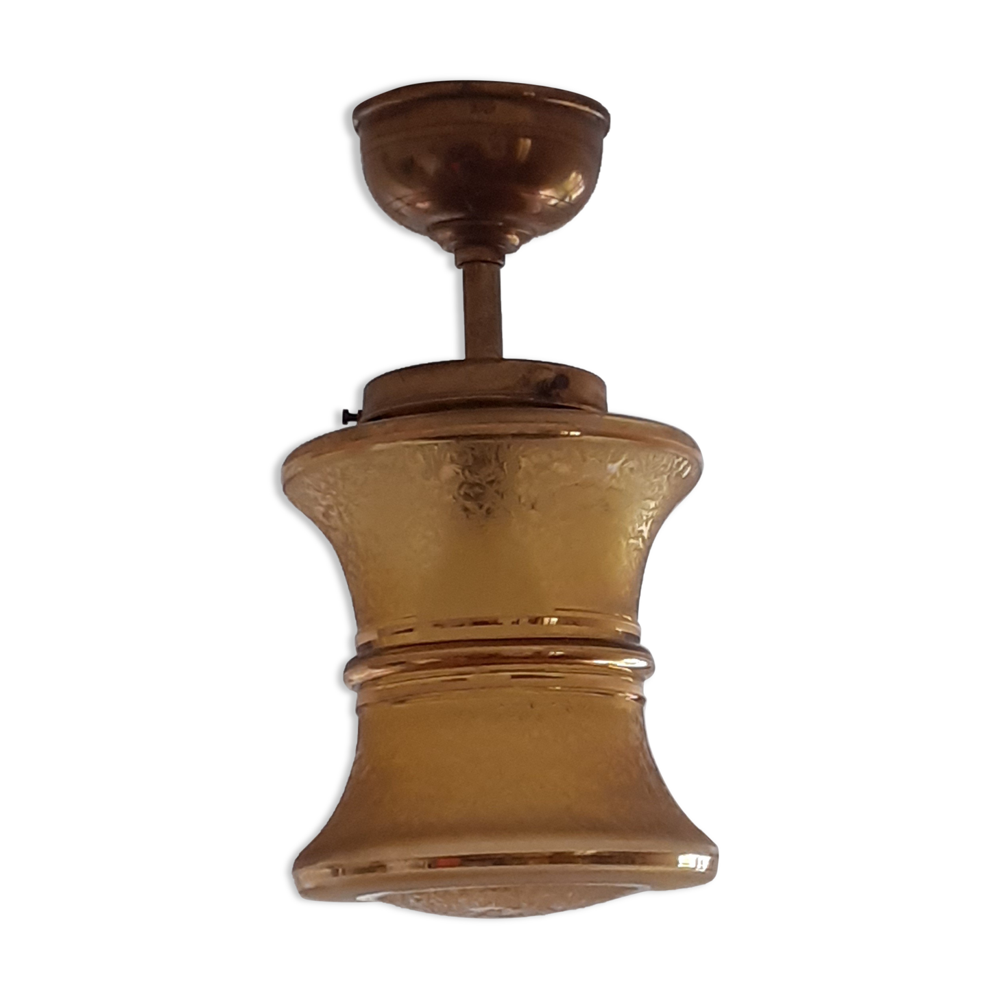 Ceiling lamp chandelier glass and brass