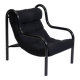 Chaise à bascule en tube d'acier et toile noire