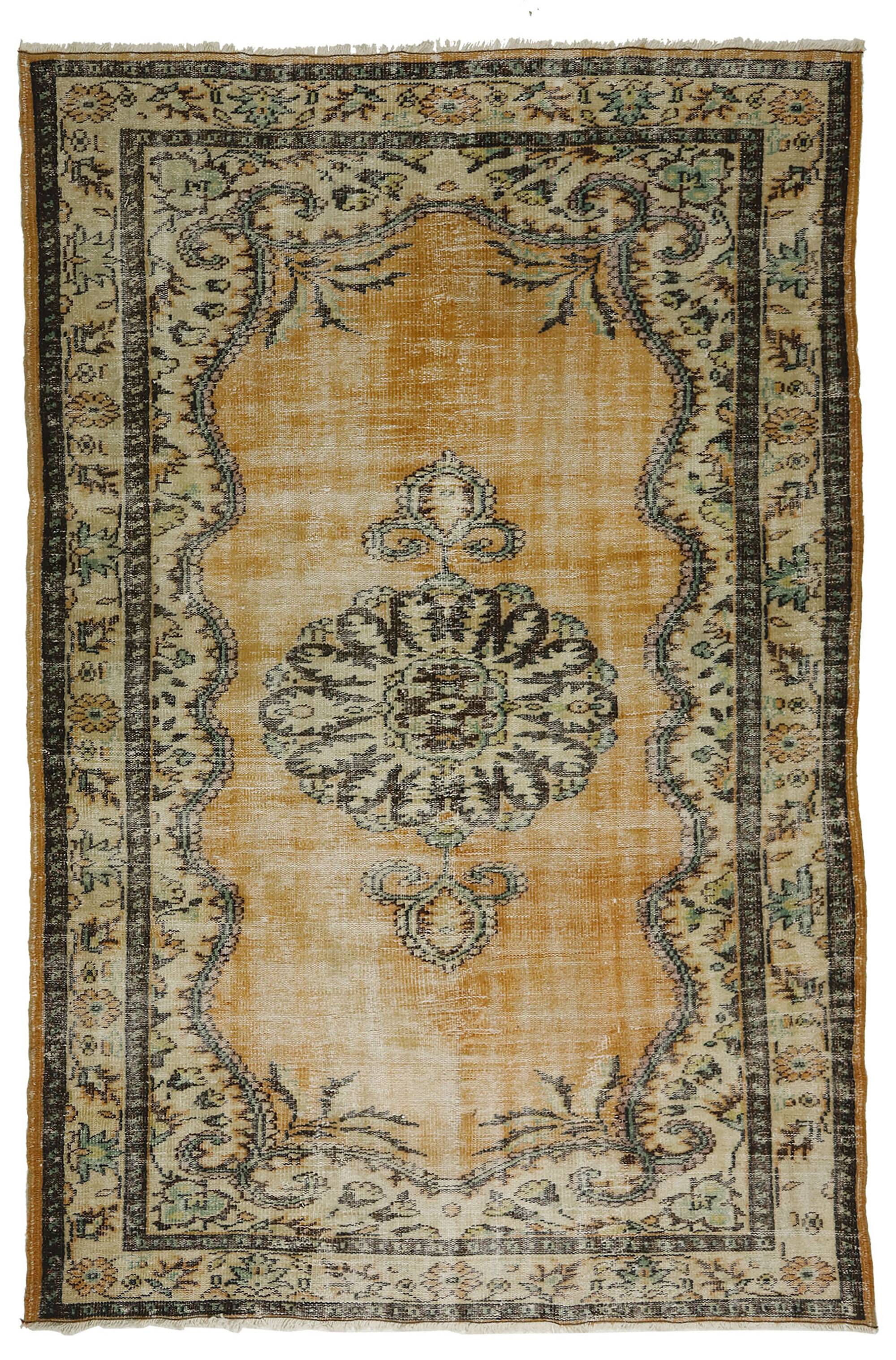 One-of-a-kind turkish handwoven vintage rug - rustic vintage charm 270x 185 cm