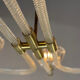 Venetian glass chandelier from Murano and brass, circa 1940.