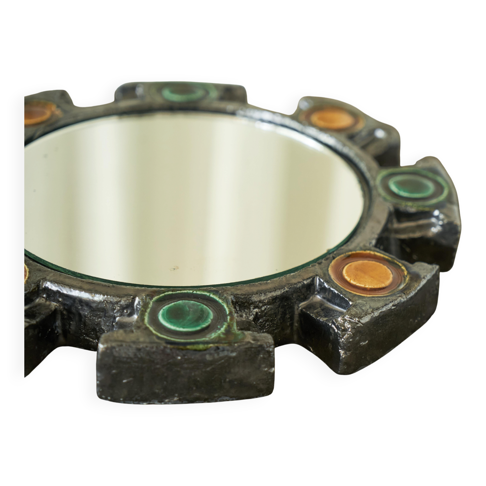 Atelier Berlemont Ceramic Wall Mirror 1960s