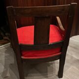 Rustic walnut armchair with sticks
