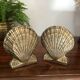 Pair of brass shell book clamps